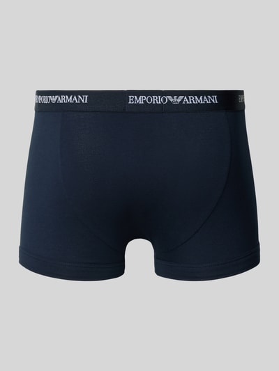 Emporio Armani Trunks im 3er-Pack mit Logo-Bund Dunkelblau 3
