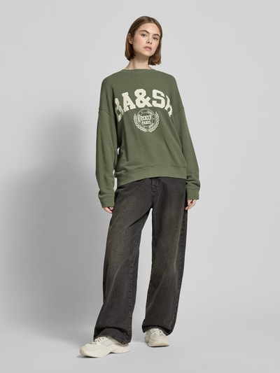 Bash Oversized sweatshirt met labelprint Groen - 1