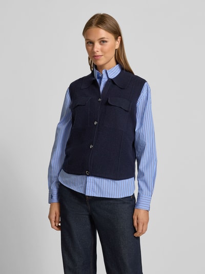 Christian Berg Woman Wollshirt mit Umlegekragen Dunkelblau 4