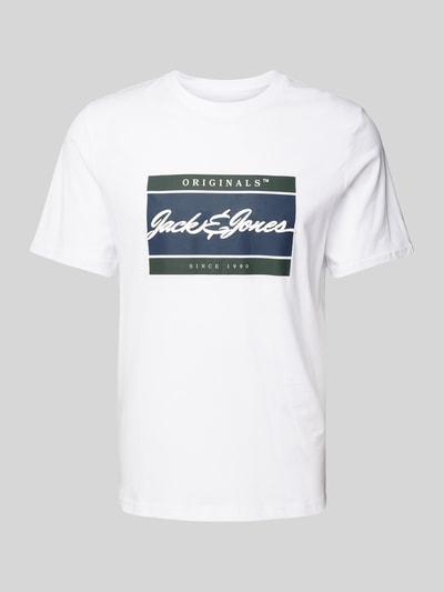Jack & Jones T-Shirt mit Label-Print Modell 'WAYNE' Weiss 2