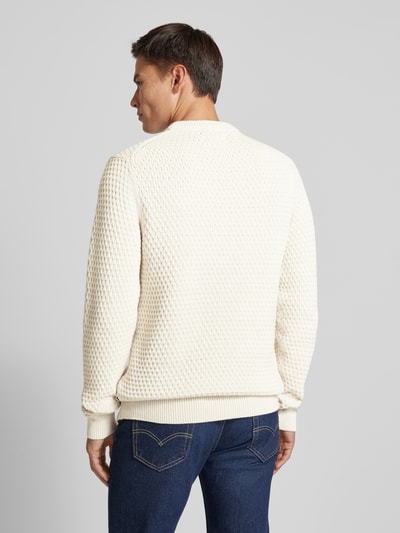 Casual Friday Gebreide pullover met structuurmotief, model 'Karl' Beige - 5