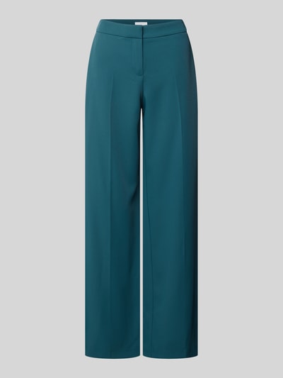 Productfoto, Hose mit weitem Bein und Paspeltaschen am Gesäß van Jake*s Cocktail in petrolblauw, wijde pijp, persvouwen, stretch-materiaalmix, taillewijdte maat 36: 38 cm, binnenbeenlengte maat 36: 85 cm