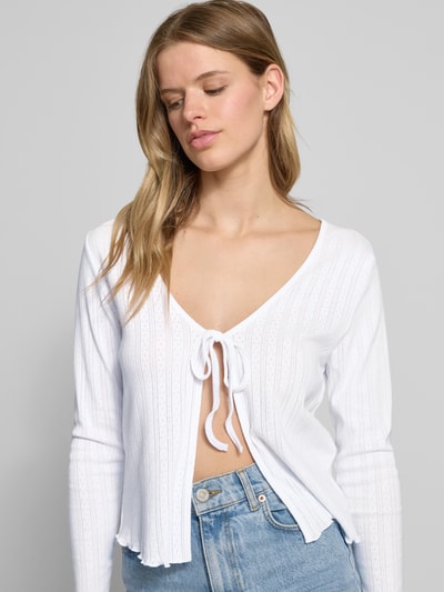 Only Regular Fit Cardigan aus reiner Baumwolle Modell 'CARLOTTA' Weiss 3