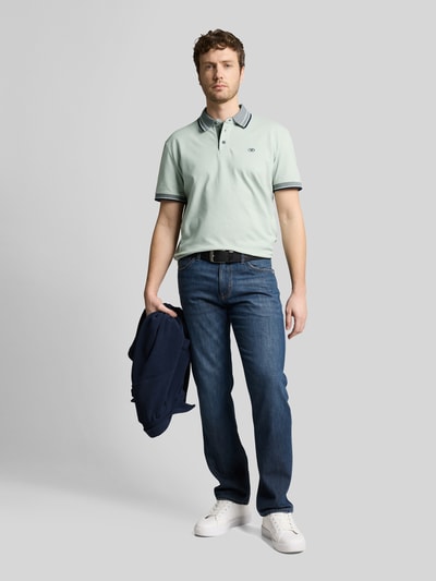 Tom Tailor Koszulka polo o kroju regular fit z kołnierzykiem w kontrastowym kolorze Miętowy 1