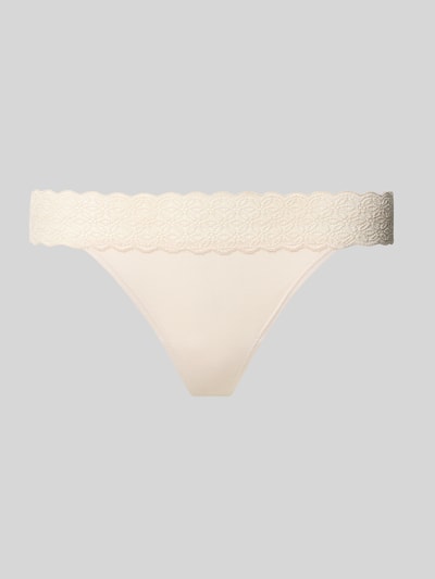 Produktfoto, cremefarbener String aus Modal-Mix von Jake*s Casual, feine Spitze und glatte Oberfläche, Damen String von Jake*s Casual