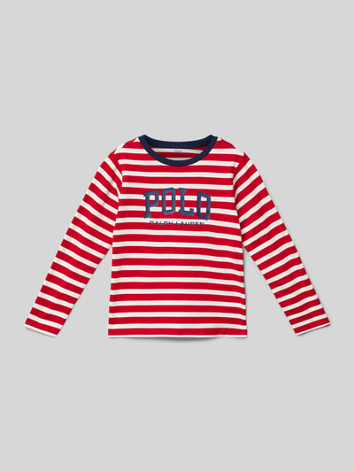 Polo Ralph Lauren Kids Longsleeve mit geripptem Rundhalsausschnitt Rot 1