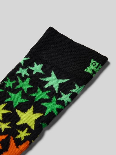 Happy Socks Socken mit Motiv-Stitching Modell 'Star Cluster' Black 2