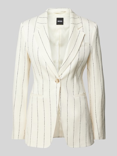 BOSS Leinenblazer mit Reverskragen Modell 'Jia' Offwhite 1