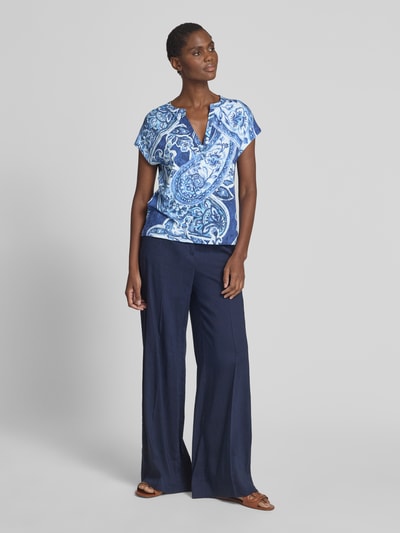 monari T-Shirt mit Tunikakragen Blau 1