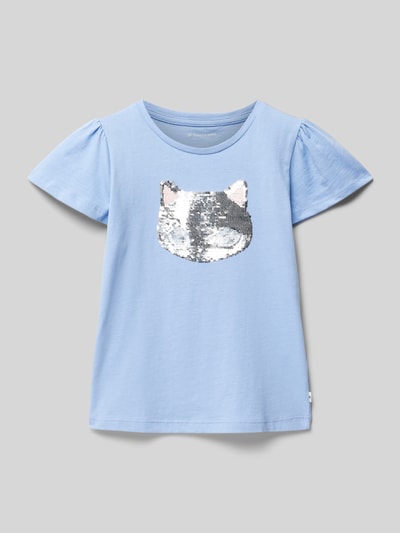 Tom Tailor T-Shirt mit Paillettenbesatz Bleu 1