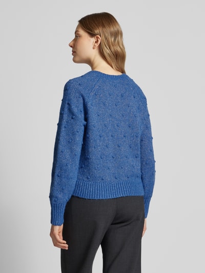 Vila Gebreide pullover met extra brede schouders, model 'TULI' Blauw - 5