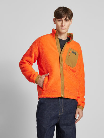 Helly Hansen Fleecejack met labelstitching, model 'Panorama Pile Snap' Oranje - 4