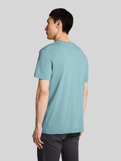 Tom Tailor Regular Fit T-Shirt aus reiner Baumwolle mit Logo-Stitching Blau 5