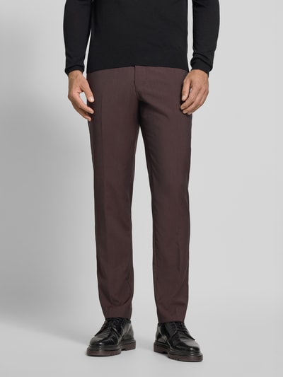 Tiger Of Sweden Regular Fit Anzughose aus Wolle mit Bügelfalten Modell 'Tenuta' Bordeaux 4