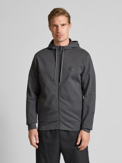 BOSS Green Regular Fit Sweatjacke aus Baumwoll-Mix Dunkelgrau 4