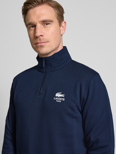 Lacoste Sweatshirt mit Troyer-Kragen Dunkelblau 3