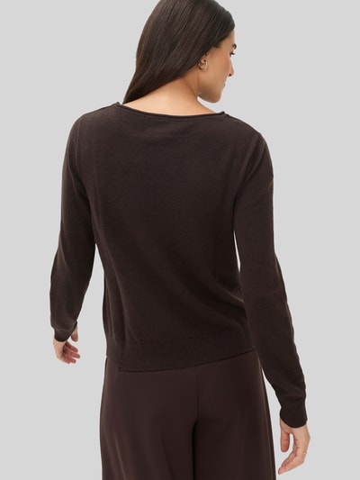 Brax sweter krój regular fit z mieszanki żywej wełny i kaszmiru model 'Lisa' Ciemnobrązowy 5