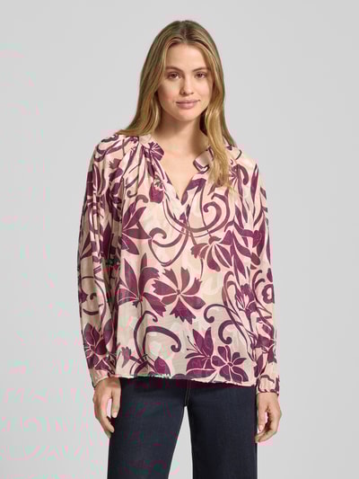 ZABAIONE Regular Fit Bluse mit V-Ausschnitt Fuchsia 4