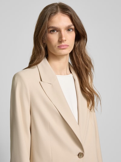 s.Oliver BLACK LABEL Regular fit blazer met viscose in piquékwaliteit Zand - 3