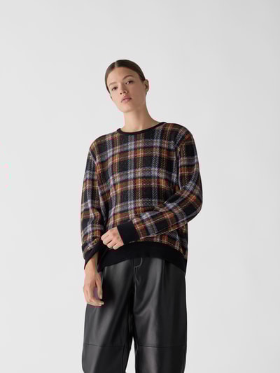 No21 Pullover mit Karomuster Schwarz 4