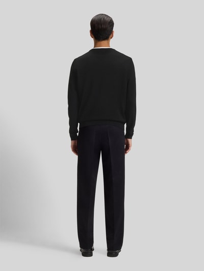 BOSS Regular Fit Strickpullover aus reiner Schurwolle Modell 'BARAM-L' Black 5