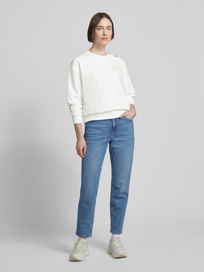 Tommy Hilfiger Sweatshirt met knoopsluiting Ecru - 1