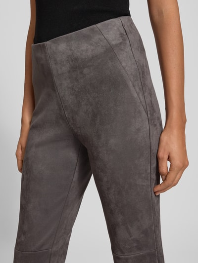 Christian Berg Woman Broek in leerlook met elastische band Grafiet - 3