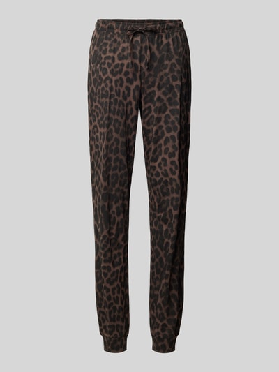 Produktfoto, Regular Fit Pyjama-Hose aus reiner bawełny von Jake*s Casual, wzór w cętki, odcienie brązu i czerni, piżama damska