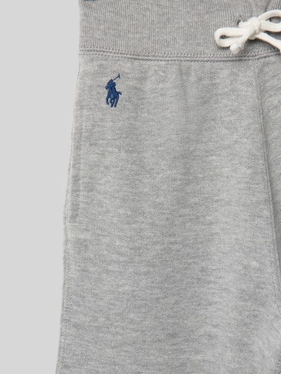 Polo Ralph Lauren Teens Spodnie dresowe z szeroką nogawką i wyhaftowanym logo Średnioszary melanż 2