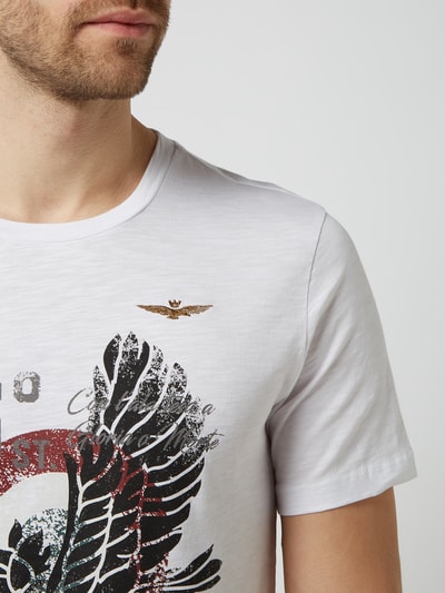 Aeronautica Militare T-shirt z dżerseju slub  Złamany biały 3