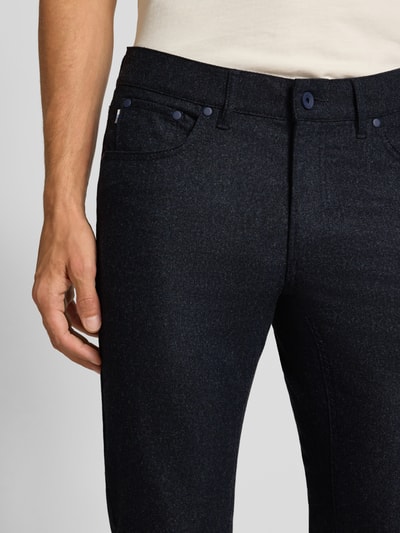 Brax Slim fit stoffen broek met viscose in 5-pocketmodel, model 'Chuck' Marineblauw - 3