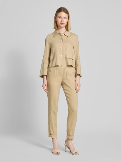 Marc Cain Regular fit broek met elastische band Zand - 1