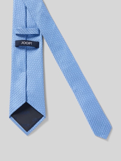 Produktfoto, Krawat aus Seide mit Strukturmuster (8 cm) von JOOP! Collection, błękitny, fakturowany wzór, detal z logo, szerokość w rozmiarze 1: 8 cm