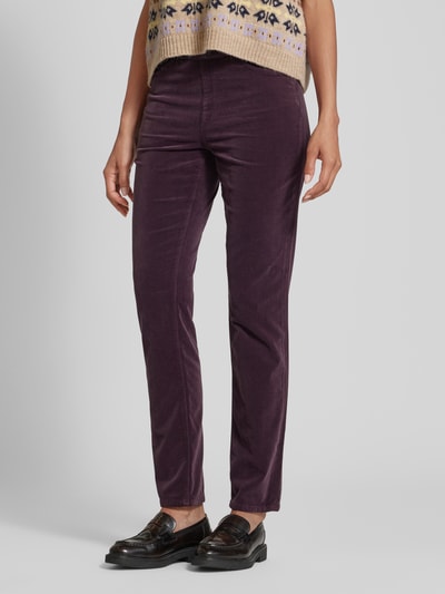 Marc Cain Stoffen broek met elastische band met logo Aubergine - 4