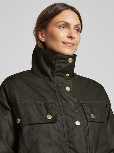 Barbour Jacke mit Stehkragen Modell 'EVA WAX' Oliv 3