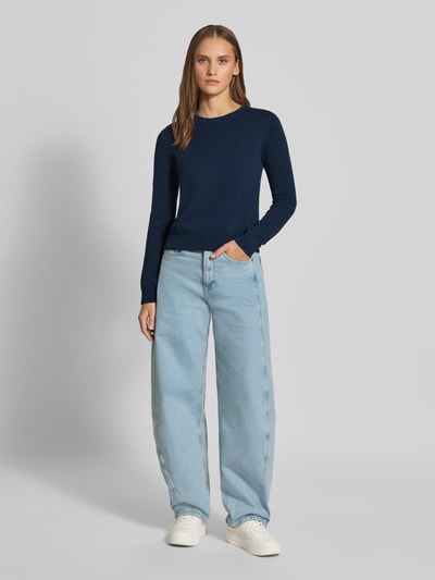 REVIEW Slim Fit Pullover aus reiner Baumwolle Dunkelblau 1