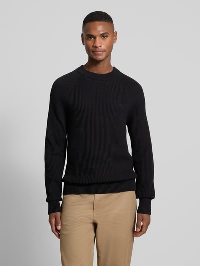 Casual Friday Strickpullover mit Rundhalsausschnitt Modell 'Kristian' Black 4