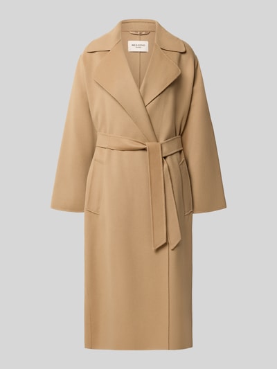 Produktfoto, regular fit lange jas uit scheerwolmix model 'OPEROSO' van Weekend Max Mara, beige, gladde textuur, Dames