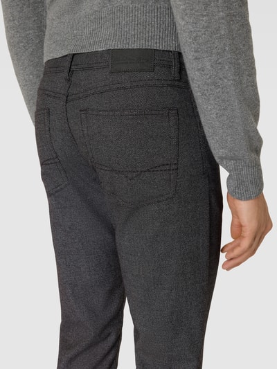 Christian Berg Men Regular fit stoffen broek met structuurmotief Donkergrijs - 3