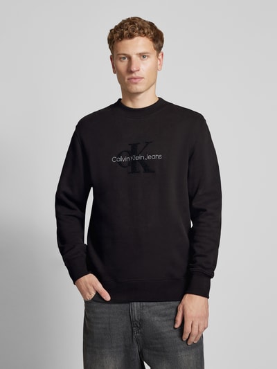 Calvin Klein Jeans Sweatshirt met labelstitching Zwart - 4