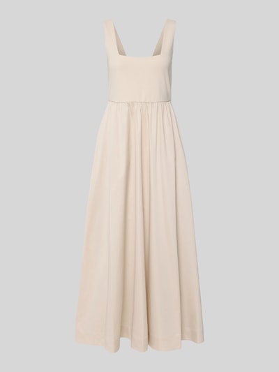 COMMA Midikleid aus Baumwoll-Mix mit Karree-Ausschnitt Beige 2
