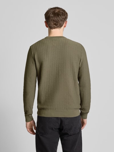 Jack & Jones Premium Strickpullover mit Strukturmuster Modell 'TRAVIS' Oliv 5