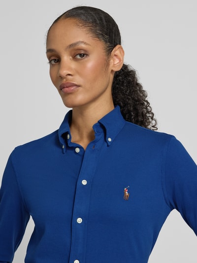 Polo Ralph Lauren Slim fit overhemdblouse met button-downkraag Blauw gemêleerd - 3