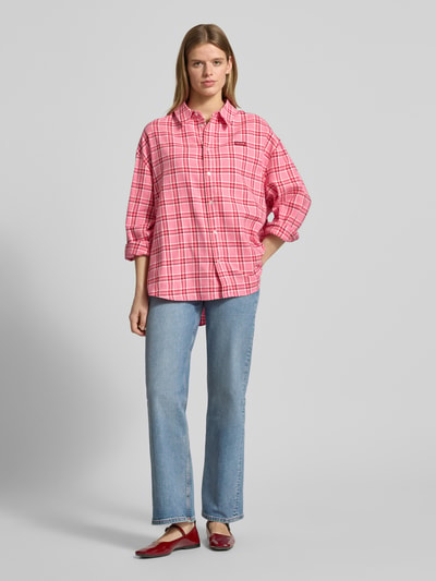 OH APRIL Oversized vrijetijdsoverhemd met labeldetail model 'Vivian' Oudroze - 1