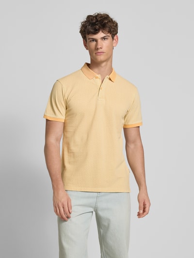 Blend Slim fit poloshirt met labeldetail, model 'EDMON' Oranje gemêleerd - 4