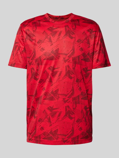 Christian Berg Men T-shirt met all-over motief Rood - 2