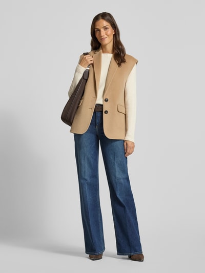 BOSS Sweter z dzianiny o kroju regular fit z mieszanki wełny z alpaki model ‘FEBISAN’ Écru 1