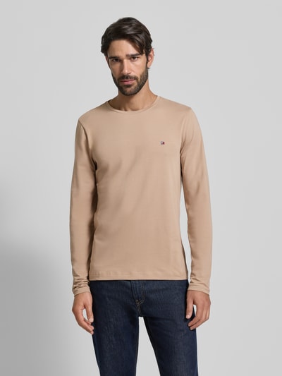 Tommy Hilfiger Slim fit T-shirt van katoenmix Beige - 4