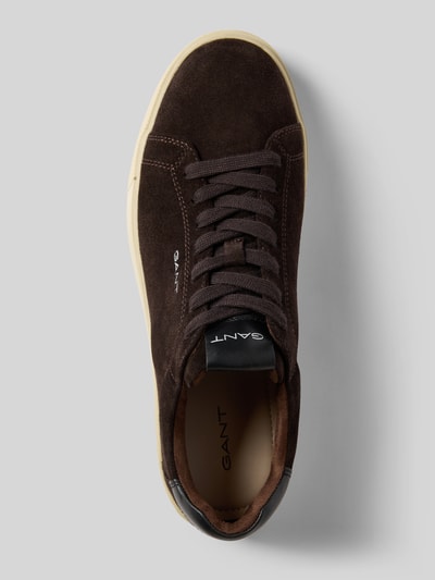 Gant Sneakers van echt leer met reliëflogo, model 'Julien' Donkerbruin - 3