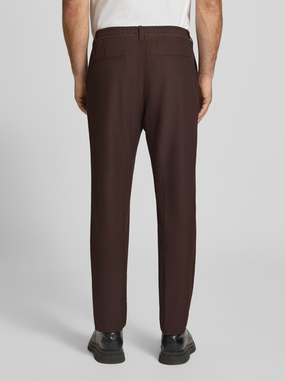 Strellson Relaxed Fit Bundfaltenhose mit Logo-Detail Modell 'Lui' Schoko 5